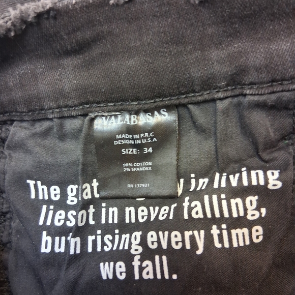 VALABASAS size 34 Sleek Black Distressed Skinny Jeans - Picture 4 of 17